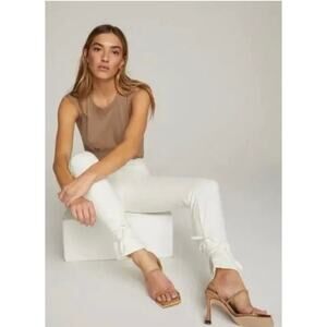 Good American Women's Good Boy White Ankle Wrap Tie Jeans Size 8. NWT